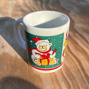 Vintage Coffee Mug / Cup Holiday Christmas Bears Houston Foods Chicago, IL. 1993